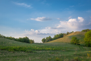 Green hills like in Scotland.