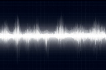 Hi tech futuristic sound waves oscillating glow light. in white color design layout background