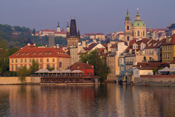 Fototapeta premium A corner of old Prague on a warm April evening. Czech Republic