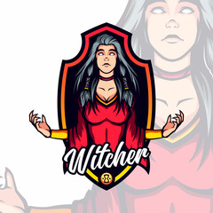 red dressed evil lady witch avatar mascot