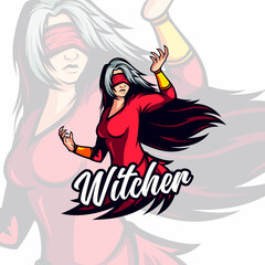 red dressed evil lady witch avatar mascot