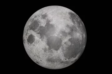 Photo sur Plexiglas Nasa Planète lunaire très détaillée sur fond noir. Éléments de cette image fournis par la NASA en rendu 3D