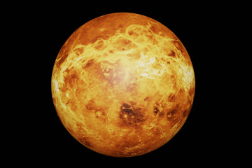 Obraz na płótnie Canvas Highly detailed venus planet on black. Elements of this image furnished by NASA in 3D rendering
