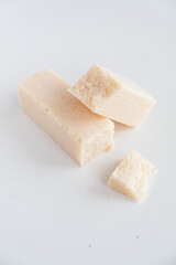 parmigiano reddiano cheese on the white