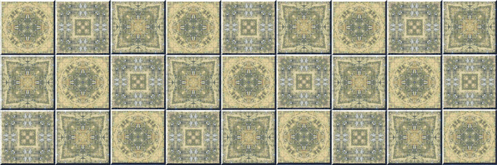 Mosaic ceramic tiles seamless pattern. Tiled Wall Texture.