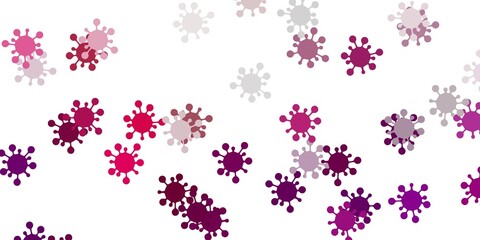 Light purple vector backdrop with virus symbols.