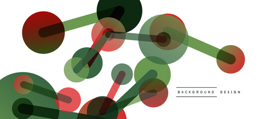 Line points connections geometric abstract background. Circles connected by lines. Trendy techno business template for wallpaper, banner, background or landing