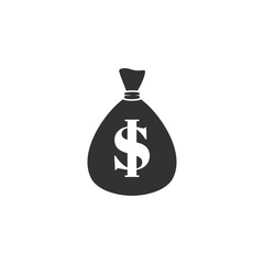 Silhouette icon of money or coin bag