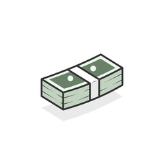 Cartoon icon of floating money bundles