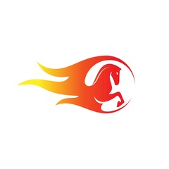 digital horse logo vector