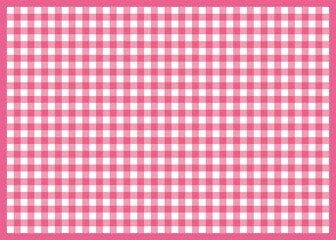 ギンガムチェック柄格子柄のグラフィック素材背景素材のイラスト　バックグラウンド　ピンク、Gingham check