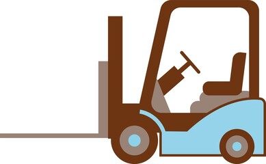 フォークリフトのシンプルなイラスト。