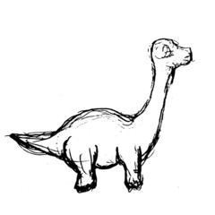 Cute sketch Dino illustration isolated