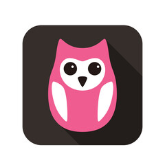 cute owl face and body flat design, vector