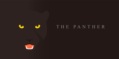 Panther, Cat breed face cartoon flat icon design
