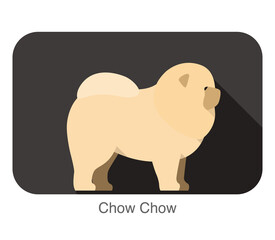 Chow Chow dog breed flat icon design