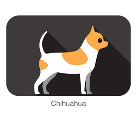Chihuahua dog breed flat icon design, vector illustration