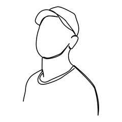 one line continuous drawing of man wearing trucker cap