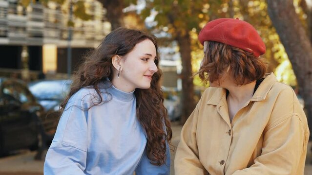 failed lesbian approach - young woman tries to kiss her friend who rejects her