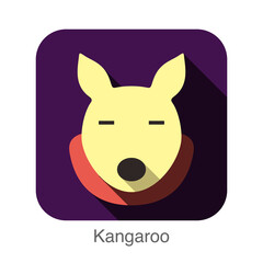 Kangaroo animal face flat design