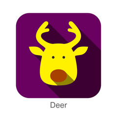 Deer bear face flat icon design. Animal icons series.