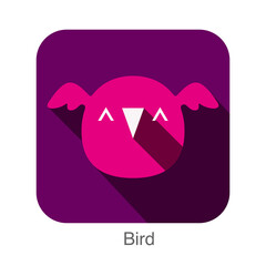 Bird face flat icon design. Animal icons series.