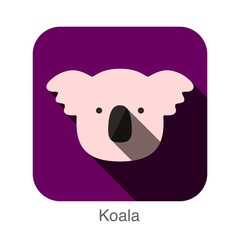 Koala face flat icon, animal series