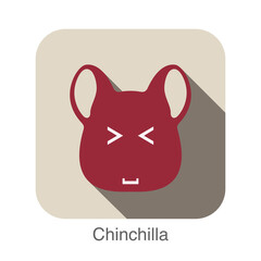 Chinchilla animal face flat icon