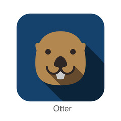 Otter animal face flat design