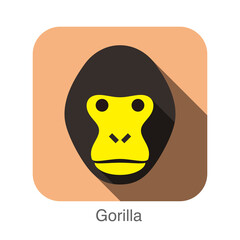 Gorilla face flat icon