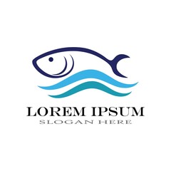 Fish logo icon design template vector