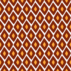 Vector seamless illustration. Background with brown rhombuses. Texture with geometric shapes.