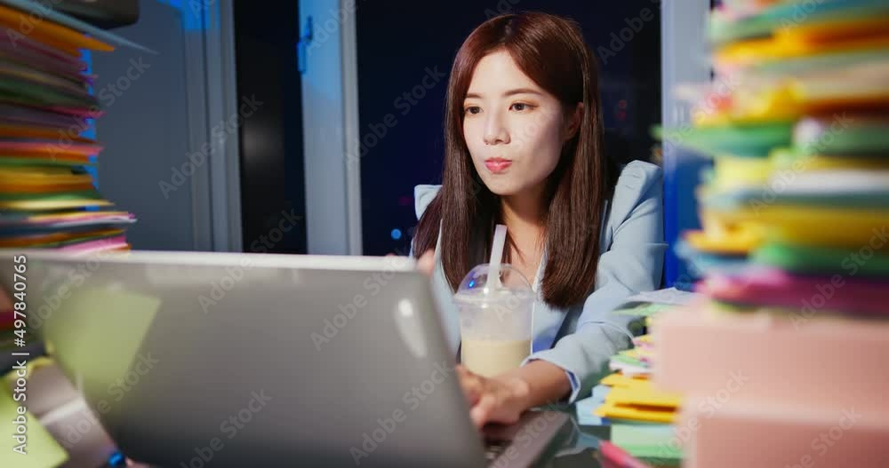 Canvas Prints businesswoman overtime work