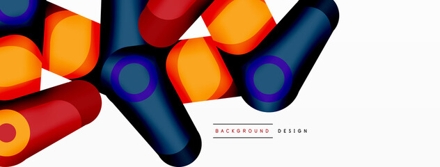 Trendy creative minimalist geometric background. Abstract round shapes composition for wallpaper, banner, background or landing