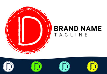 D letter new logo and icon design template