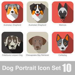 Dog face portrait icon design series