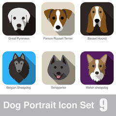 Obraz na płótnie Canvas Dog face portrait icon design series