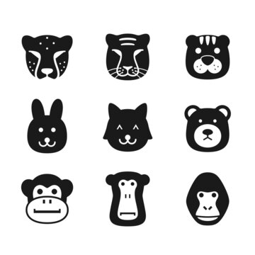 Animal face flat icon, Vector