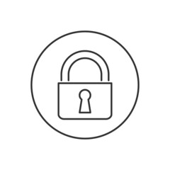 Padlock related line vector icon. Security lock sign. Secure protection symbol. Vector illustration