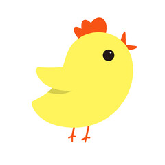 Cute cartoon chicken/bird icon, vector illustration.