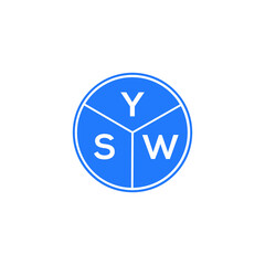 YSW letter logo design on white background. YSW  creative circle letter logo concept. YSW letter design.