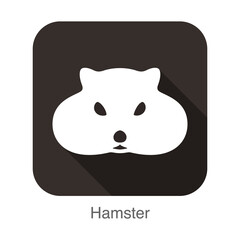 animal mouse hamster cartoon flat icon, vector illustration
