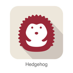 hedgehog face flat icon design. Animal icons series, vector illustration