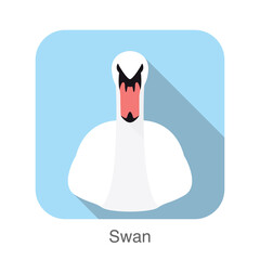 swan vector icon, front face flat icon, vector illustration