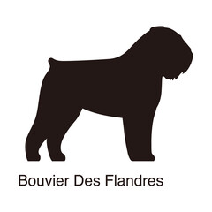 Bouvier dog silhouette, side view, vector illustration
