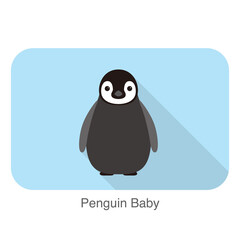 Penguin baby standing, Penguin seed series, vector