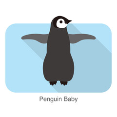 Penguin baby standing, Penguin seed series, vector