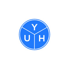 YUH letter logo design on white background. YUH  creative circle letter logo concept. YUH letter design.
