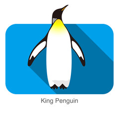 Emperor Penguin standing on the ground, Penguin seed series, vector