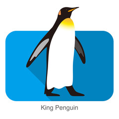 King Penguin standing watch up, Penguin seed series, vector illustration